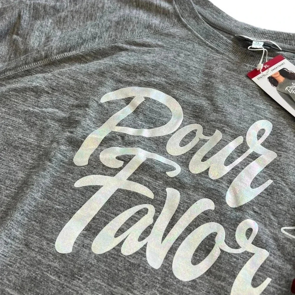 Wildfox Gray Pour Favor Statement Sweatshirt XL - Picture 2 of 4
